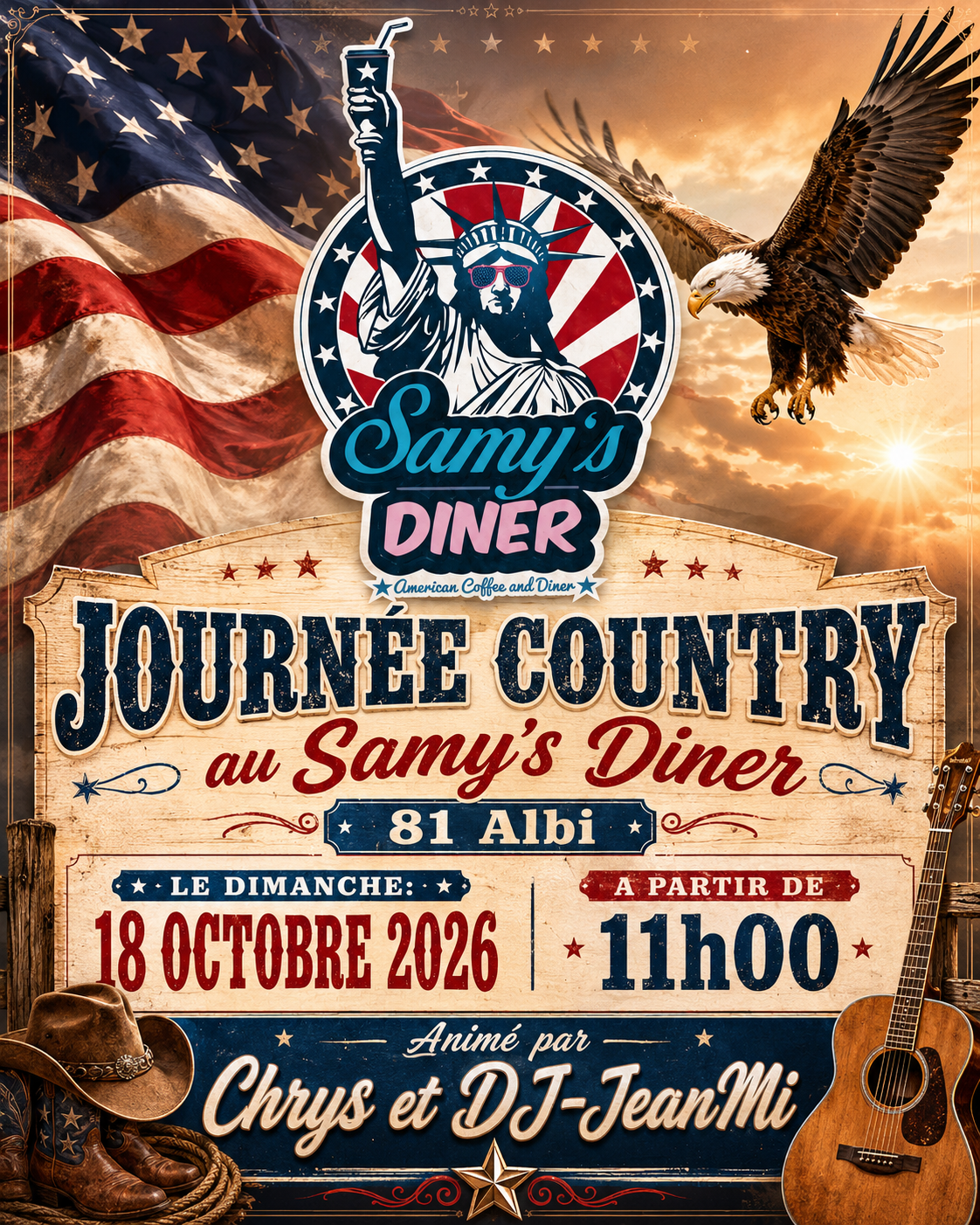 Affiche Événement country — 18 octobre 2026