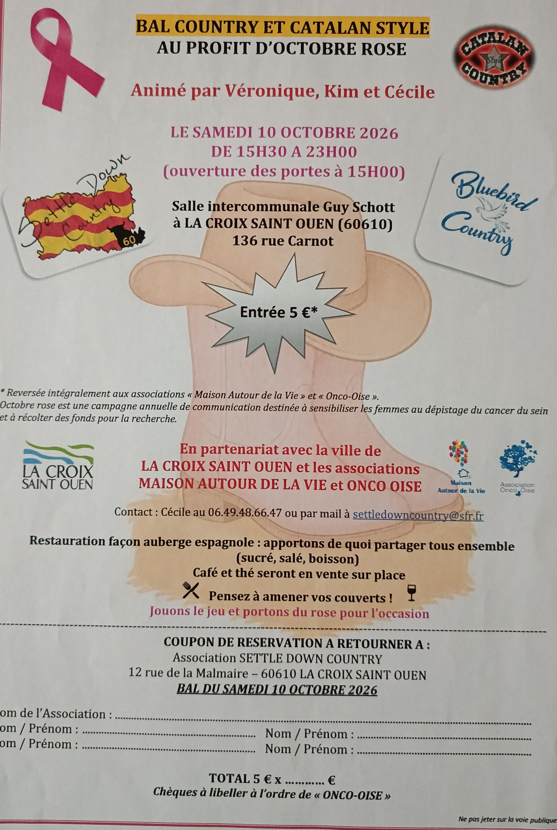 Affiche Bal country et catalan style à La croix saint ouen — 10 octobre 2026