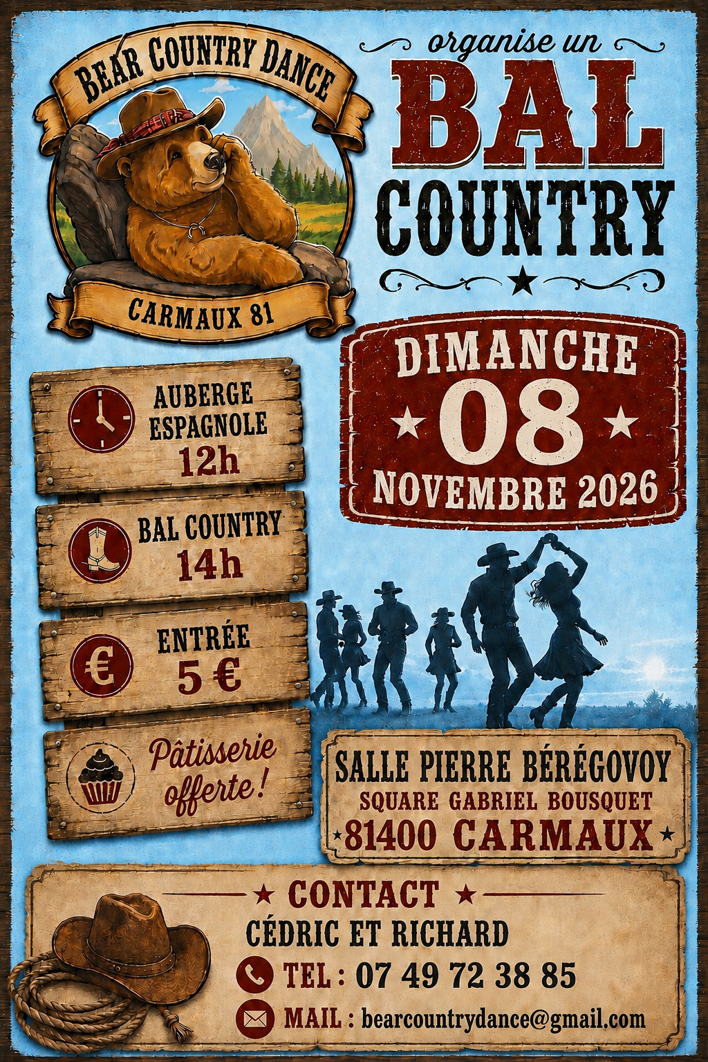 Affiche Événement country — 8 novembre 2026