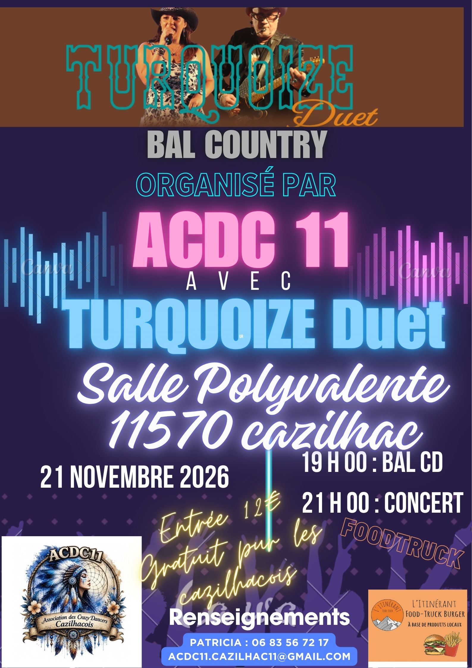 Affiche Événement country — 21 novembre 2026