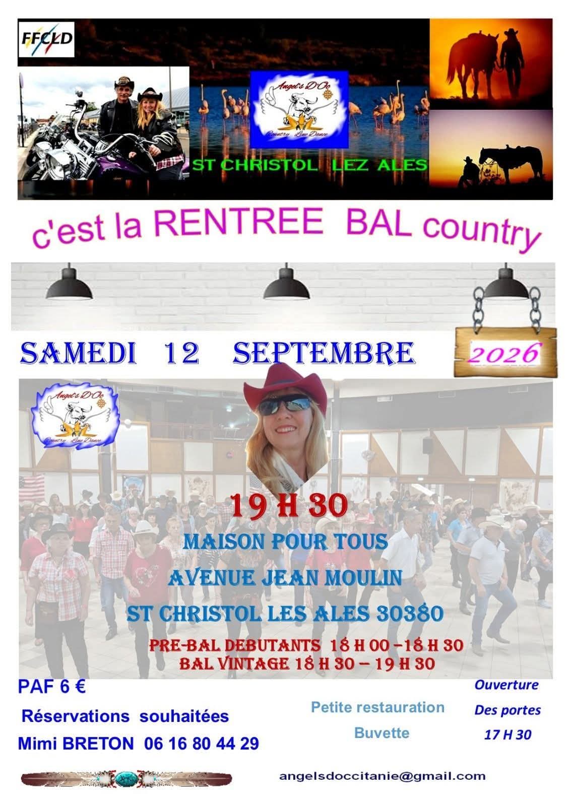 Affiche Bal de la rentrée à St Christol Lez Alès — 12 septembre 2026