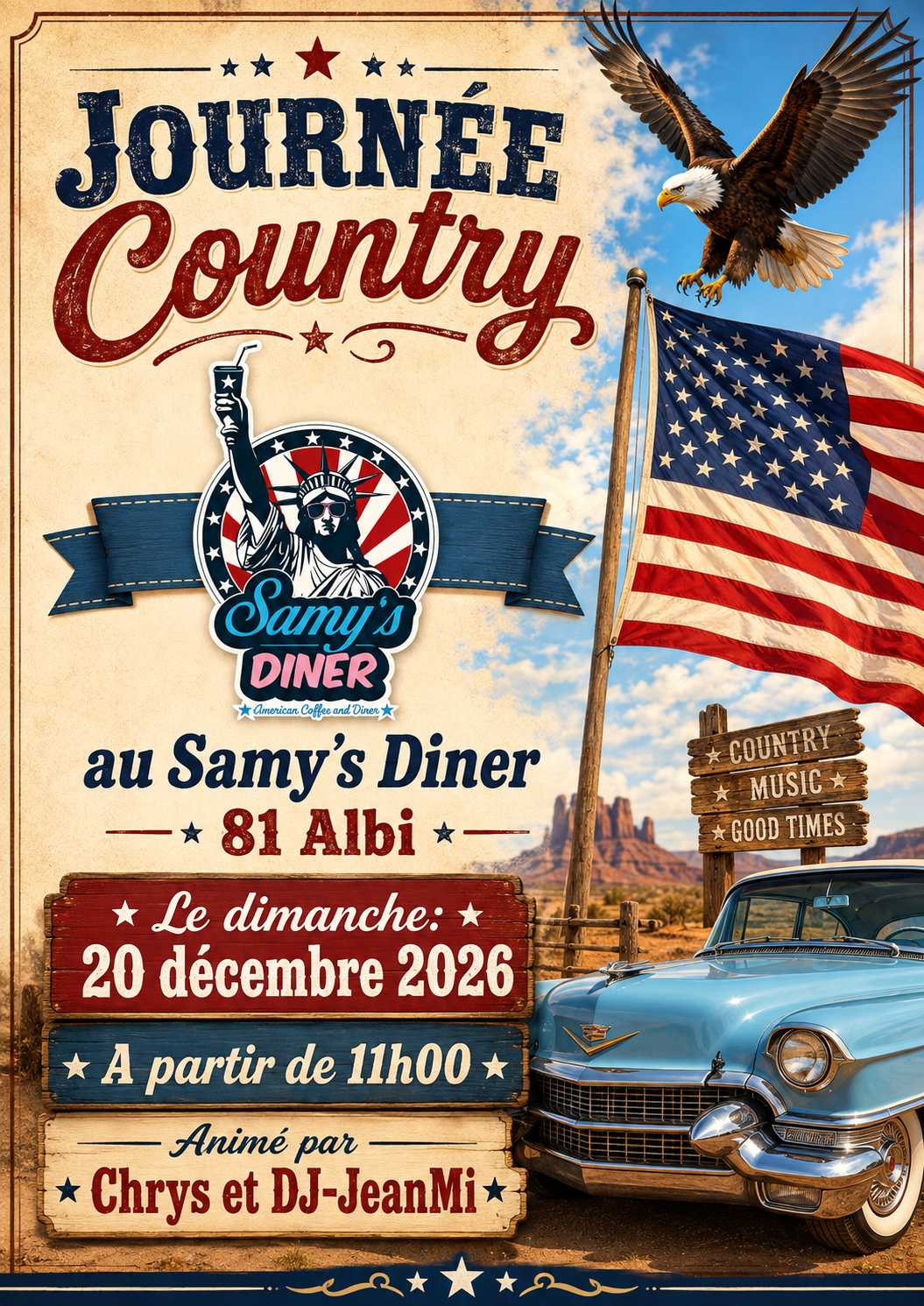 Affiche Événement country — 20 décembre 2026