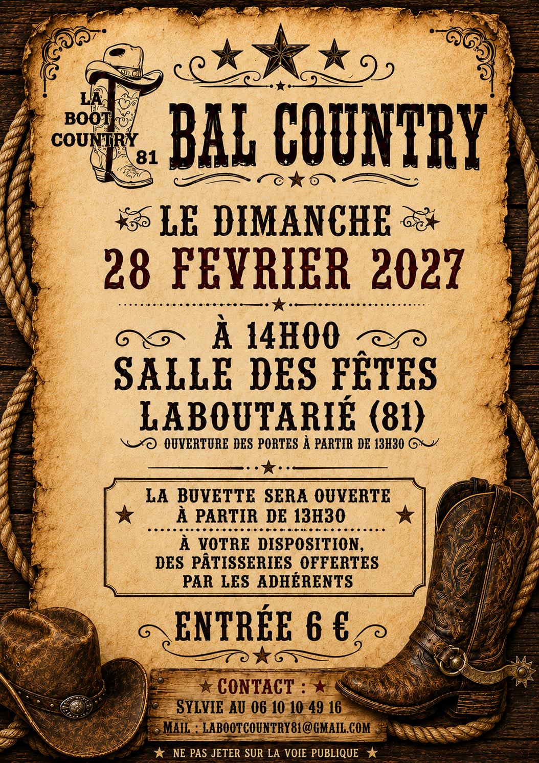Affiche Événement country — 28 février 2027