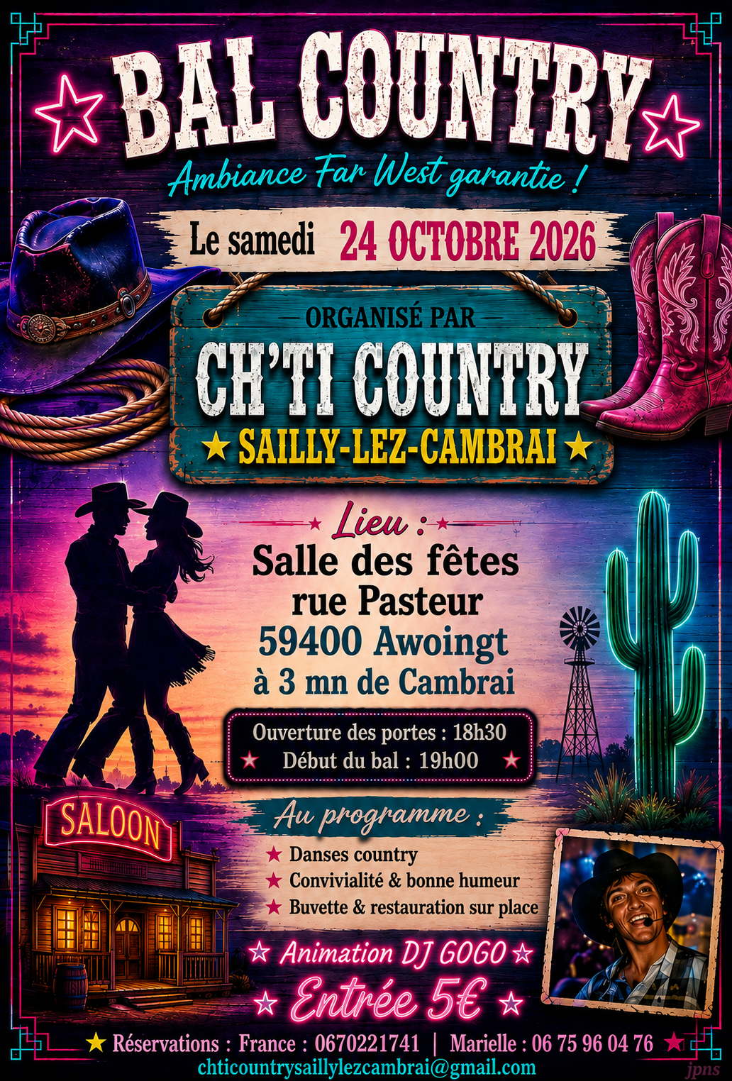 Affiche Événement country — 24 octobre 2026