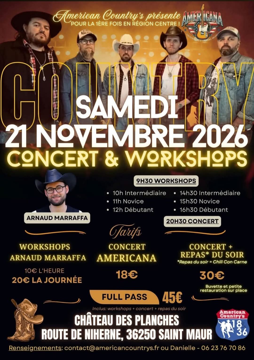 Affiche Événement country — 21 novembre 2026